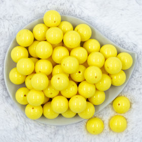 20mm Yellow Solid Acrylic Chunky Bubblegum Beads