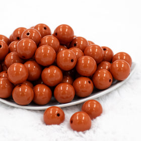 20mm Burnt Orange Solid Bubblegum Beads