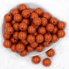 20mm Burnt Orange Solid Bubblegum Beads