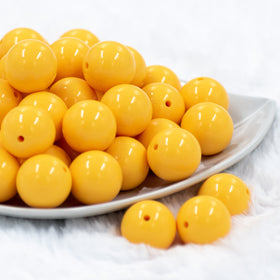 20mm Butter Yellow Solid Bubblegum Beads