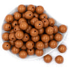 top view of a pile of 20mm Caramel Brown Solid Bubblegum Beads