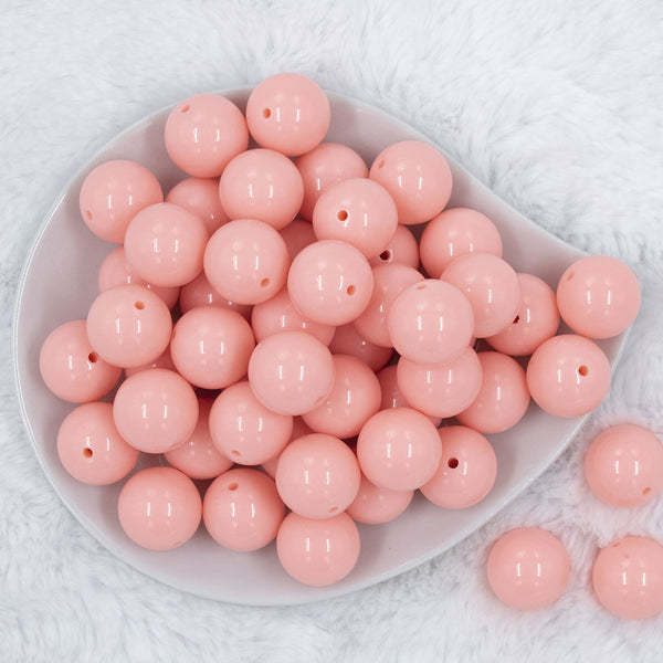 Top view of a pile of 20mm Carnation Pink Solid Acrylic Chunky Bubblegum Beads