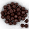 top view of 20mm Chocolate Brown Solid Chunky Bubblegum Beads