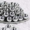 Front view of a pile of 20mm Reflective Silver Acrylic Bubblegum Beads