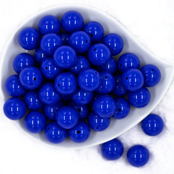 top view of a stack of 20mm Cobalt Blue Bubblegum Bead