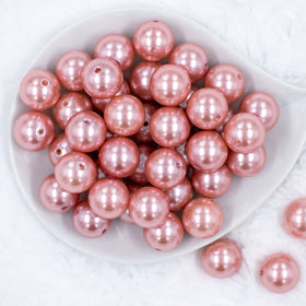 20mm Coral Pink Faux Pearl Chunky Acrylic Bubblegum Beads