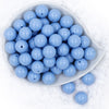 top view of a pile of 20mm Solid Cornflower Blue Bubblegum Beads
