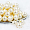 front view of a pile of 20mm Cream Faux Pearl Acrylic Bubblegum Beads