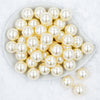 top view of a pile of 20mm Cream Faux Pearl Acrylic Bubblegum Beads