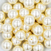 close-up view of a pile of 20mm Cream Faux Pearl Acrylic Bubblegum Beads