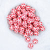 Top view of a pile of 20mm Cupid Shuffle Valentine Acrylic Bubblegum Beads