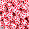 Close up view of a pile of 20mm Cupid Shuffle Valentine Acrylic Bubblegum Beads