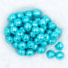 top view of a pile of 20mm Cyan Blue Disco Faceted Pearl Chunky Bubblegum Beads