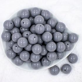 20mm Dark Gray Solid Bubblegum Beads
