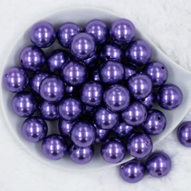 20mm Dark Purple Faux Pearl Bubblegum Beads