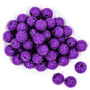 20mm Deep Purple Rhinestone Chunky Resin Bubblegum Beads