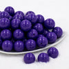 front view of a pile of 20mm Deep Purple Solid Bubblegum Beads