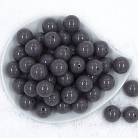 20mm Charcoal Gray Solid Chunky Acrylic Bubblegum Beads