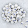Top view of a pile of 20mm Baby Elephant Print Chunky Acrylic Bubblegum Beads [10 Count]