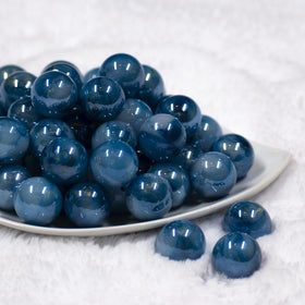 20mm Blue Galaxy Glitter Sparkle Chunky Acrylic Bubblegum Beads