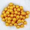 Top view of a pile of 20mm Golden Yellow Faux Pearl Chunky Acrylic Bubblegum Beads