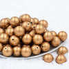 Front view of a pile of 20mm Gold Faux Pearl Chunky Acrylic Bubblegum Beads