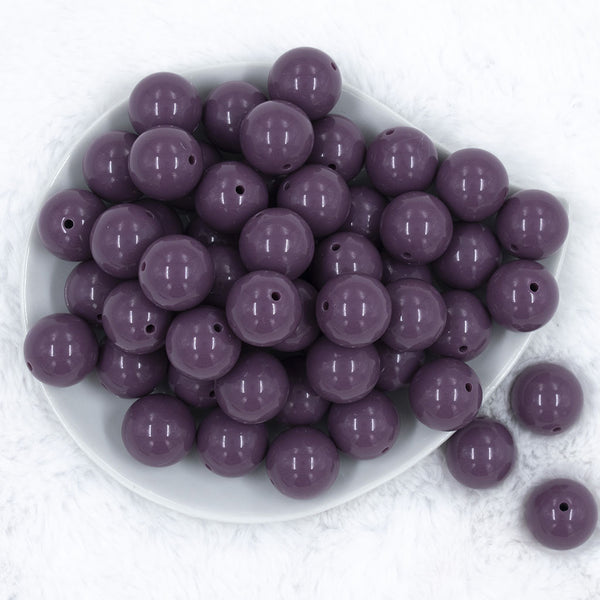 Top view of a pile of 20mm Grape Purple Solid Acrylic Chunky Bubblegum Beads