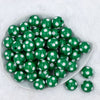 top view of a pile of 20mm Green with White Polka Dots Chunky Acrylic Bubblegum Beads