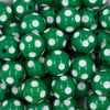 close-up of 20mm Green with White Polka Dots Chunky Acrylic Bubblegum Beads