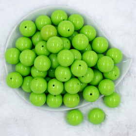 20mm Neon Lime Solid Bubblegum Beads