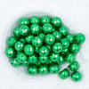 top view of a pile of 20mm Dark Green Disco Faceted Pearl Bubblegum Beads