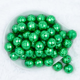 20mm Green Disco Faceted Pearl Bubblegum Beads