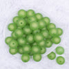 top view of a pile of 20mm Green Frosted Bubblegum Beads
