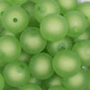close up view of a pile of 20mm Green Frosted Bubblegum Beads