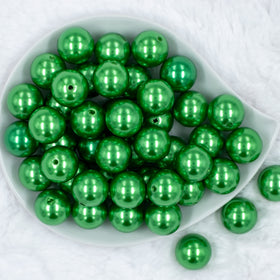 20mm Green Faux Pearl Bubblegum Beads