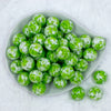 top view of a pile of 20mm Green and White Tablet Acrylic Chunky Bubblegum Bead