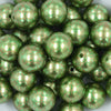 Close up view of a pile of 20mm Green with Gold Filigree Printed Acrylic Bubblegum Beads