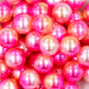 zoomed view of a pile of 20mm Hot Pink Ombre Shimmer Faux Pearl Chunky Acrylic Bubblegum Beads