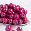 Front view of a pile of 20mm Hot Pink Solid AB Bubblegum Beads