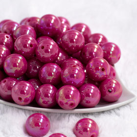 20mm Hot Pink Solid AB Bubblegum Beads