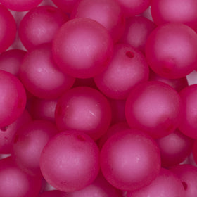 20mm Hot Pink Frosted Bubblegum Beads