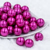 front view of 20mm Hot Pink Acrylic Bubblegum Beads with Faux Pearl finish