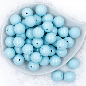 20mm Baby Blue Solid Bubblegum Beads
