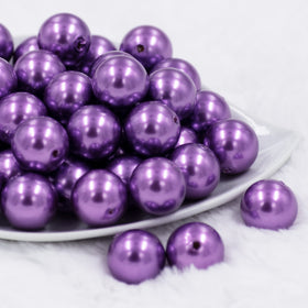 20mm Iris Purple Faux Pearl Bubblegum Beads