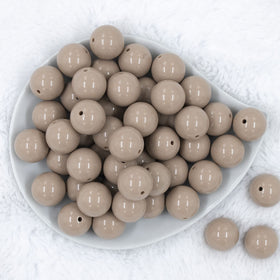 20mm Latte Brown Solid Chunky Acrylic Bubblegum Beads