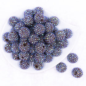20mm Latte Brown Rhinestone AB Bubblegum Beads