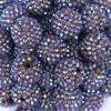 Close up view of ap pile of 20mm Latte Brown Rhinestone AB Bubblegum Beads