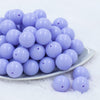 Front view of a pile of 20mm Lavendar Purple Solid Chunky Acrylic Bubblegum Beads