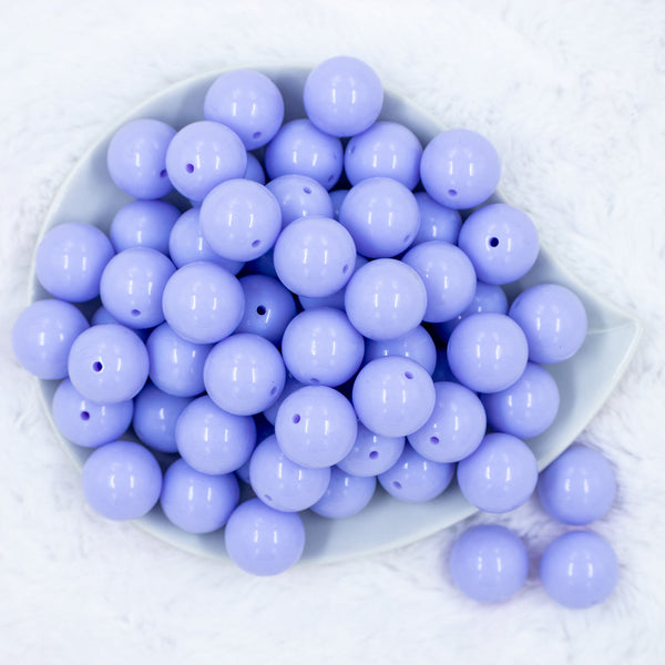 Top view of a pile of 20mm Lavendar Purple Solid Chunky Acrylic Bubblegum Beads