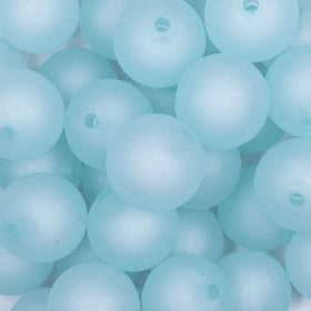 20mm Light Blue Frosted Bubblegum Beads